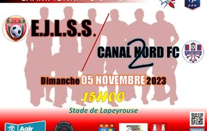 ANNULE/REPORTE  Séniors EJLSS/CANAL NORD 2 - Championnat  D5 - J4 -District Haute Garonne