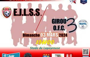 Séniors EJLSS/GIROU 3 ( à St loup Cammas) - Championnat  D5 - J11 -District Haute Garonne